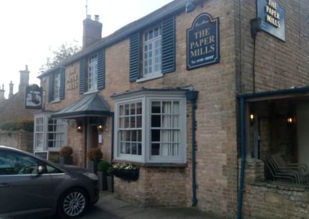 Brad Barnes has lunch at The Paper Mills, Wansford
