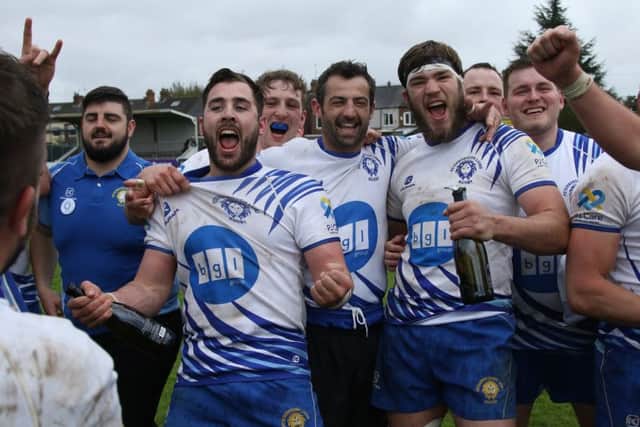 Ben Young leads the Lions celebrations. Picture: Mick Sutterby