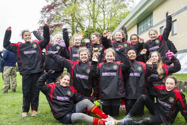 The victorious Borough Under 13 girls team.