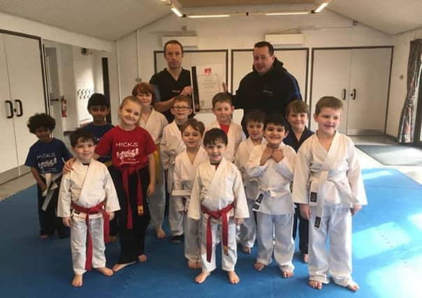 Martin Hobbs (back left) with some of his young students at Werrington.