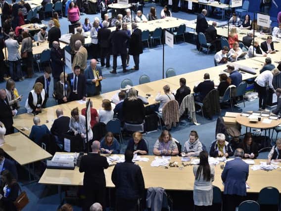 The local elections count at the KingsGate Conference Centre