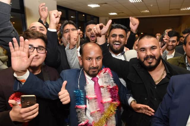 Labour celebrate Mahboob Hussain's victory