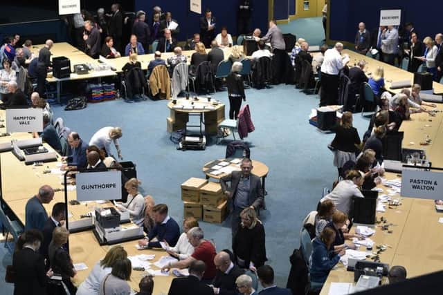Peterborough City Council election counts at KingsGate Conference Centre in Parnwell
