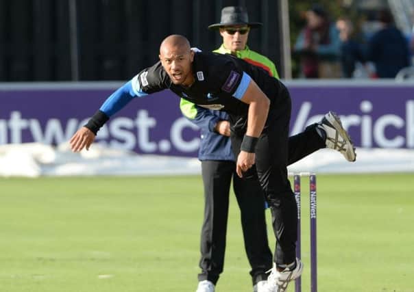 Tymal Mills in T20 action.