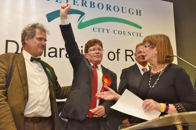 Peterborough City Council  local election count at Kingsgate. Ed Murphy is re-elected in Ravensthorpe EMN-180405-101608009
