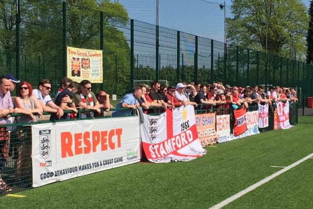 Stamford fans at Bedworth United.