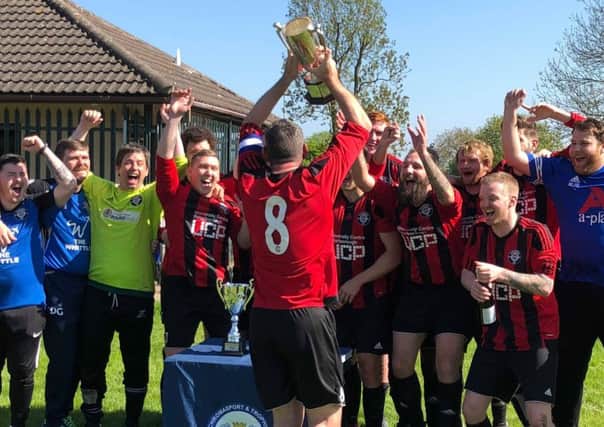Cardea FC collected the Peterborough League Division Three trophy on Saturday (May 5).