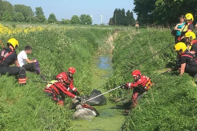 The scene of the water rescue. Photo: @Cambs Fire and Rescue