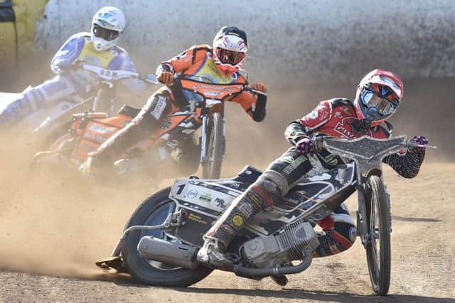 Heat six action from Peterborough Panthers v Edinburgh and Scott Nicholls leads the way for the city side. Photo: David Lowndes.