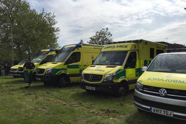 A large response from East of England Ambulance Service at the scene.