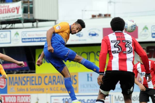 Rhys Bennett in action for Mansfield.