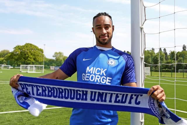 Rhys Bennett after signing for Posh. Photo: Joe Dent/theposh.com.