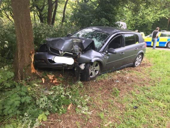The scene of the crash in Orton Malborne in Peterborough. Photo: @roadpoliceBCH