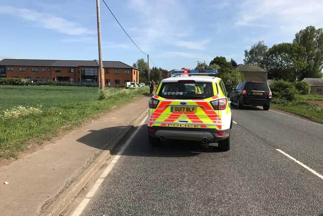 The scene of the crash on the A141. Photo: @roadpolicebch
