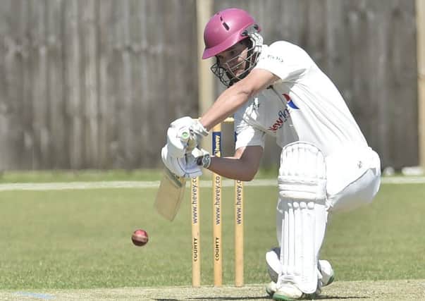 Peterborough Town skipper David Clarke on his way to 123 against Horton House at Bretton Gate. Photo: David Lowndes.