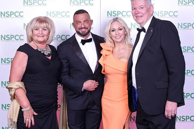 Former Strictly Come Dancing stars Robin Windsor and Kristina Rihanoff with event organiser Carol Collier and Chris Collier, chairman of the Peterborough NSPCC Business Support Group.