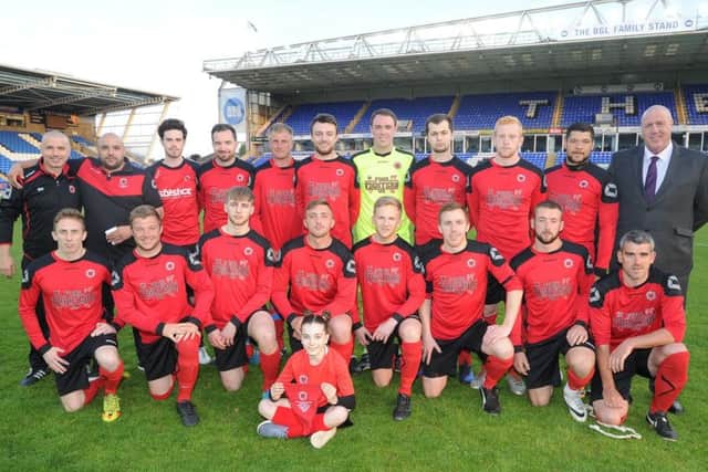 Netherton United before their PFA Senior Cup success,  back row, left to right, Simon Roberts (coach), Jon Harrison (manager), Louis Heming, Ben Daly, Karl Gibbs, Chris Hansford, Aaron Keir, Zack Fisher, Herbie Panting, Ondre Odain, Tommy Flynn (assistant manager), front, Tommy Randall, James McDonough. Robbie Ellis, Callum Madigan, Ryan Wood, Ash Jackson, Jack Barron,  Mark Baines.