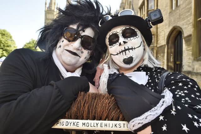 Morris Day of Dance in city centre.  Dancers from Pig Dyke Molly EMN-180519-171803009