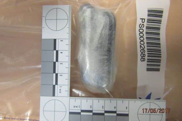 The package Churchley tried to smuggle in