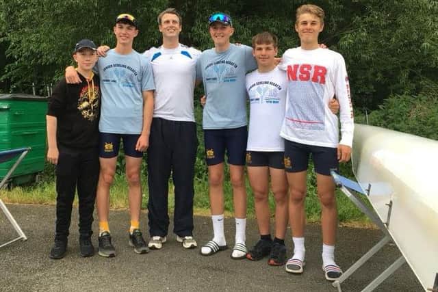 Tom Calver, Ted Smith, Damen Sanderson (coach), Callum Gilbey, Thomas Bodily and Thomas Jackson
