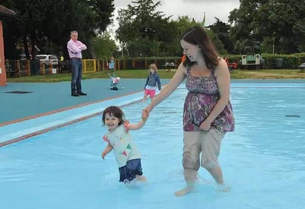 Families at the pool