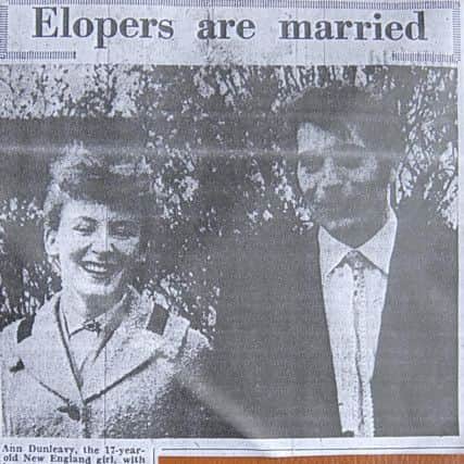 An old clipping from when the couple got married