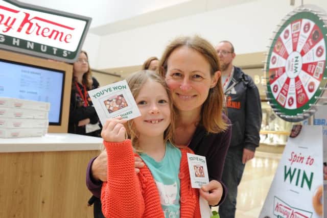 Happy customers at the new store