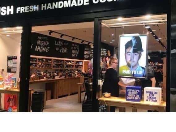 The poster up in Lush