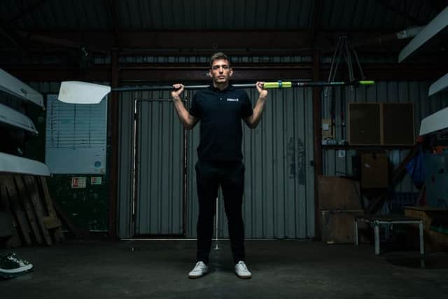 James Fox poses for a picture during the Power8 Sprints launch event at the City of Bristol Rowing Club. Photo: Tom Shaw/British Rowing