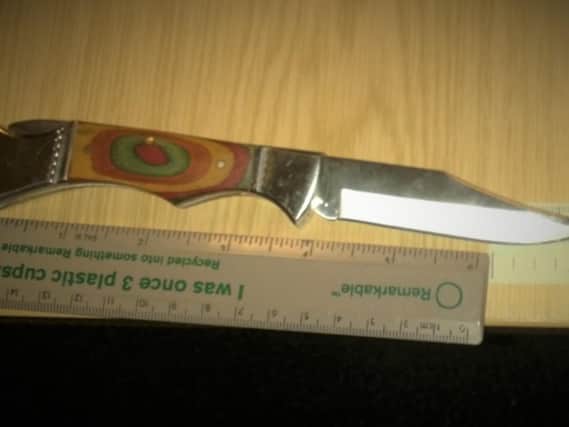 The knife Akhtar was carrying