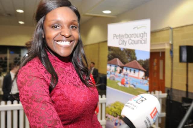 Fiona Onasanya at the East of England Arena and Events Centre on the night of her election win