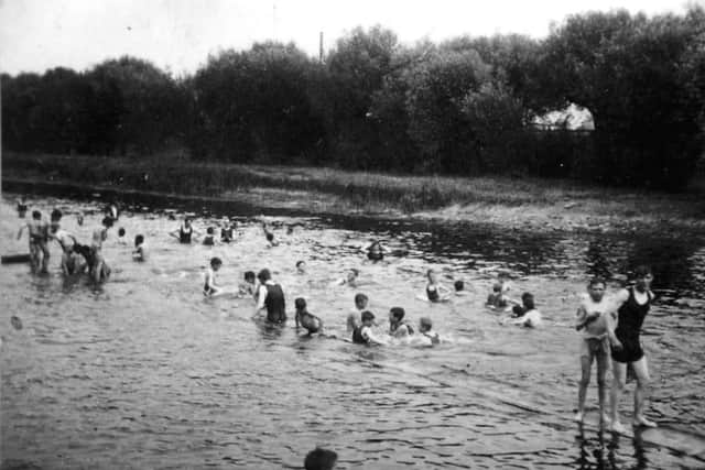 Bathing spot on River Nene 1920s