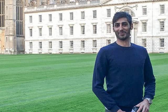 Rickesh Advani, a political science student at Cambridge caught on camera the moment a white middle-aged man said to him 'Brexit, go back home'. SWNS