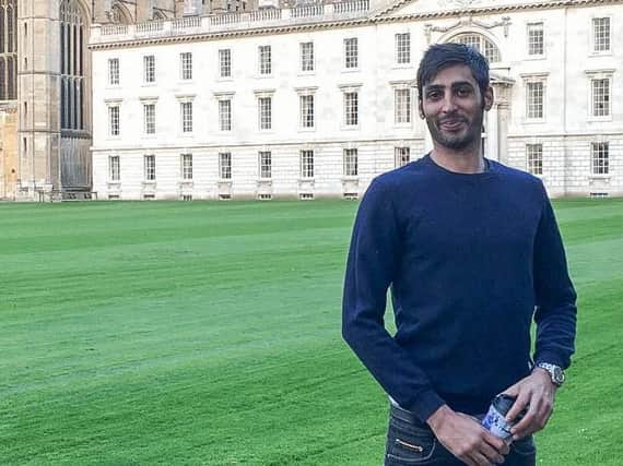 Rickesh Advani, a political science student at Cambridge caught on camera the moment a white middle-aged man said to him 'Brexit, go back home'. SWNS
