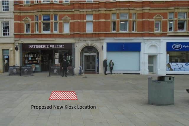 The proposed site of one of the phone boxes