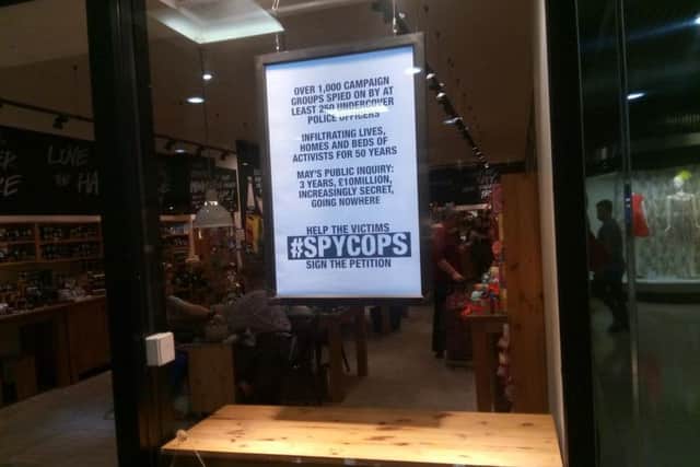 The poster in the window of Peterborough's Lush today