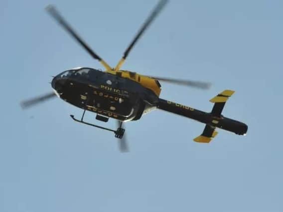 The police helicopter was used in the search effort for the woman.