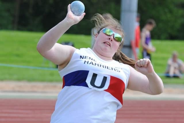 Elizabeth Moorhouse won the shot and will represent Cambridgeshire at the English Schools Championships.