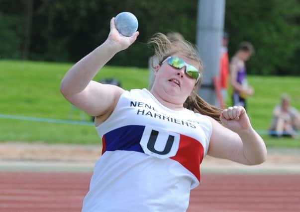 Elizabeth Moorhouse won the shot and will represent Cambridgeshire at the English Schools Championships.