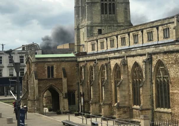 Smoke seen in the city centre this afternoon. Photo: @jon81jdm
