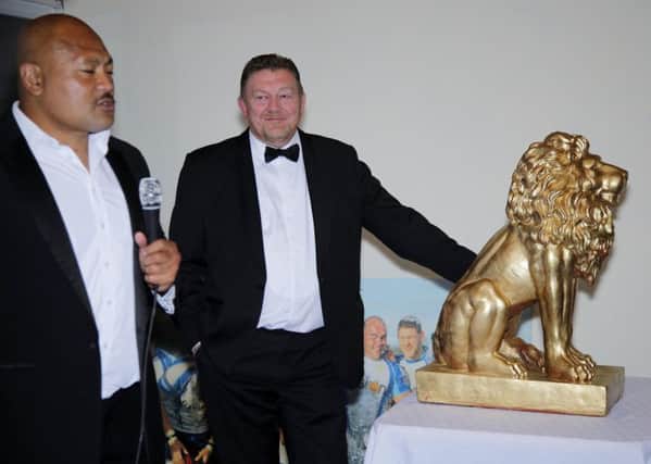 Lions head coach Vili Ma'asi (left) and club chairman Andy Moore. Picture: Mick Sutterby