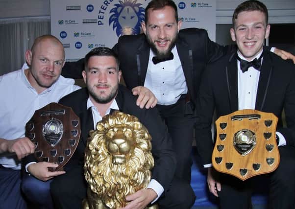 Peterborough  Lions award winners were from the left Marius Andrijauskas, Jack Lewis, Tom Dougherty and Ashley Hill.