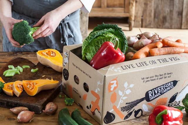 One of Riverford's renown boxes of veg.