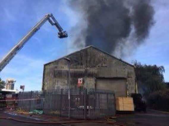 Fire crews at the scene of the blaze in Wisbech. Photo: @cambsfrs