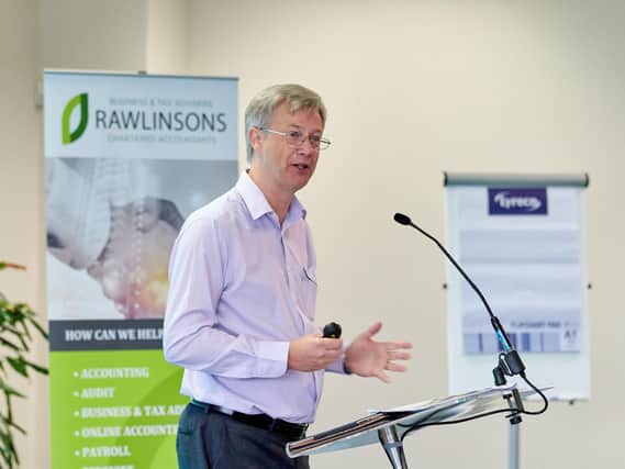 Mark Jackson, partner at Rawlinsons, addresses the charity conference.