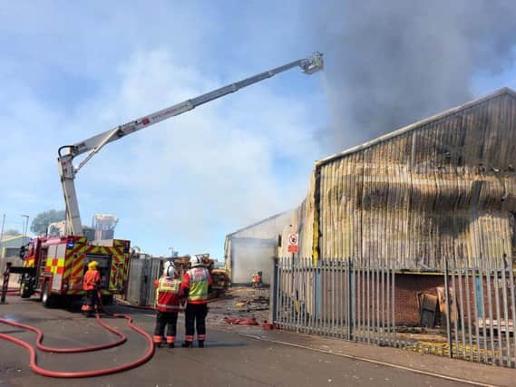 Fire crews at Brigstock Road in Wisbech. Photo: @CambsFRS