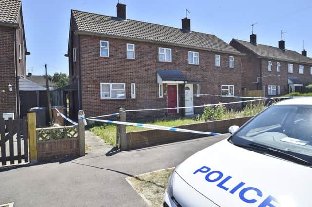 The police cordon at Viney Close, Eastfield. EMN-180625-173356009
