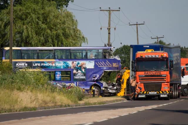 Bus and Lorry cleared by Ratcliff Recovery, A47, Peterborough 26/06/2018.  Picture by Terry Harris. THA