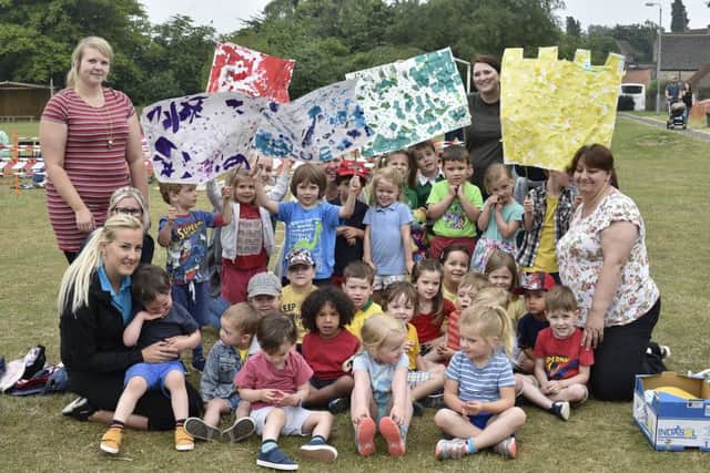 Sports day at Barnack pre-school with children and staff. EMN-180626-130131009