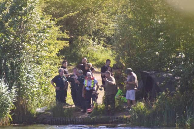 Search and rescue teams at Crown Lakes. Photo: Terry Harris